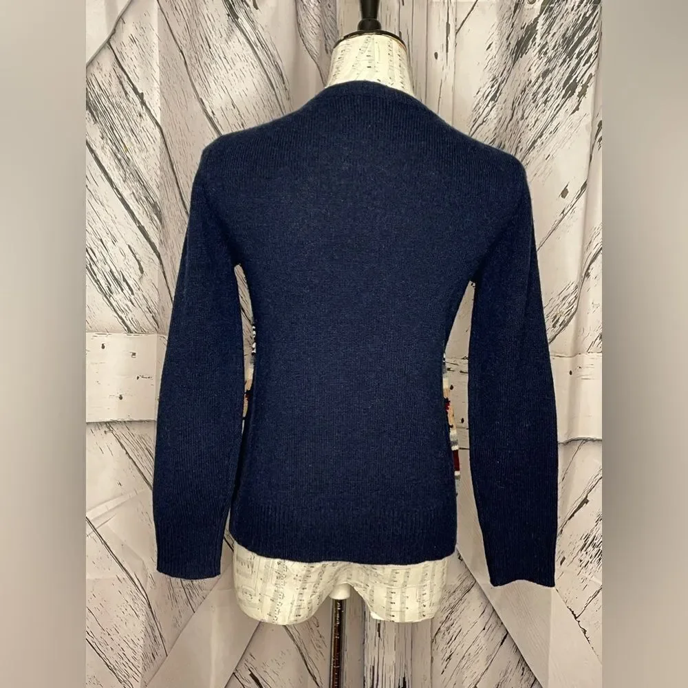 J.Crew Jeweled Fair Isle Stripe Wool Sweater S